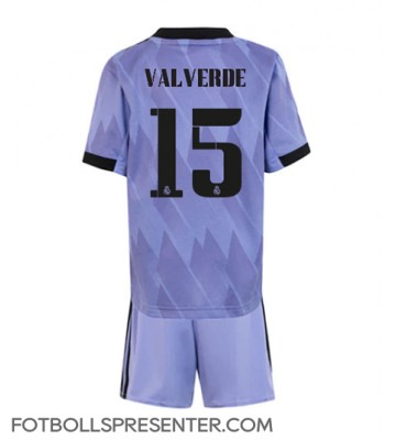 Real Madrid Federico Valverde #15 Bortatröja Barn 2022-23 Kortärmad (+ korta byxor)